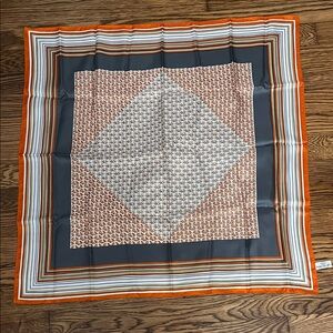 Totes Orange and Gray Geometric Vintage Rain Scarf